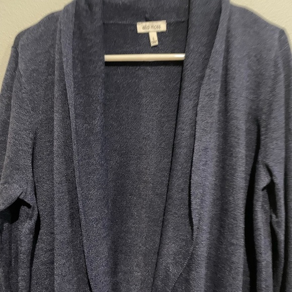 Navy Ella moss Open Cardigan Long line Size Large - Picture 2 of 5